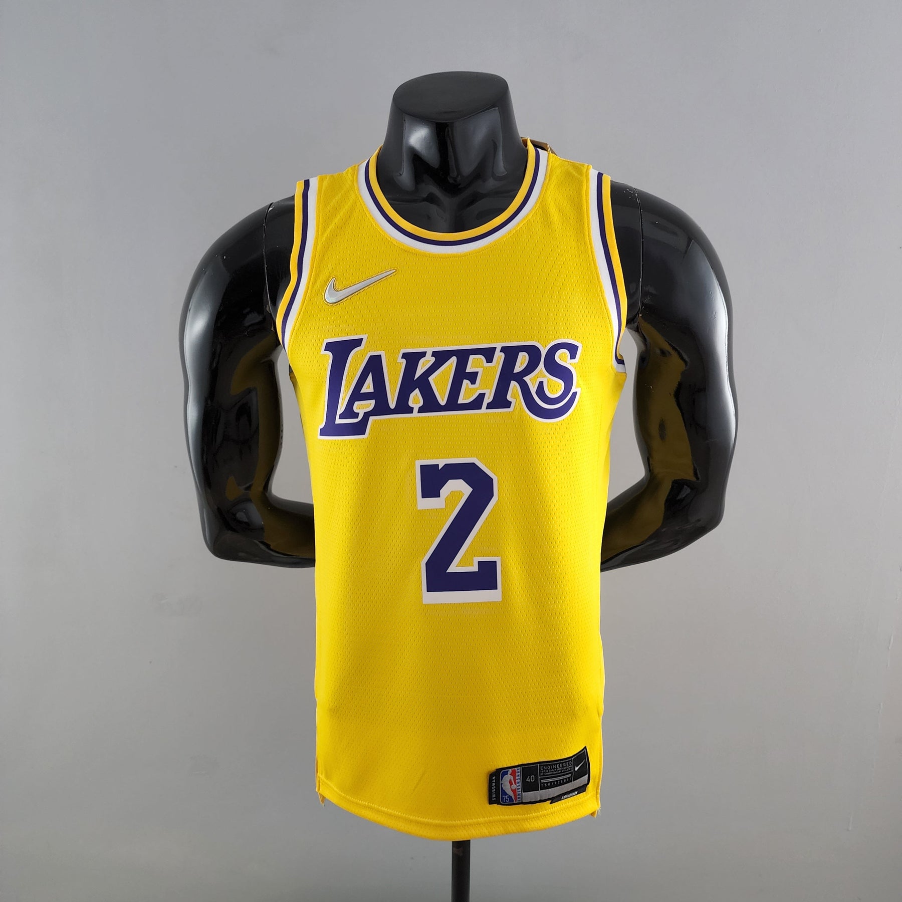 NBA Lakers #2 Irving 75th Anniversary Yellow Jersey - 23/24