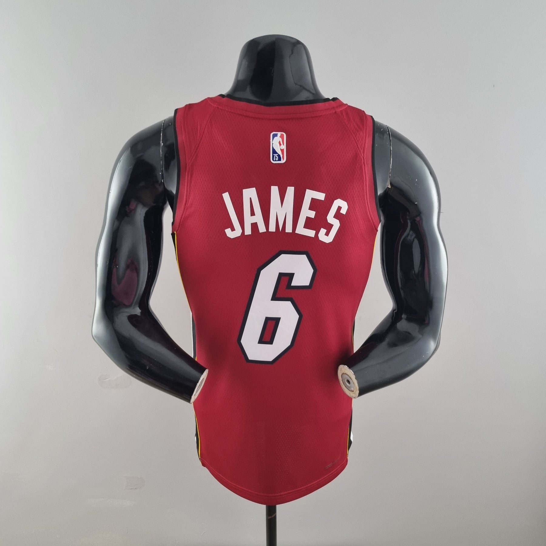 Jersey NBA Miami Heat #6 James - 75th Anniversary Red