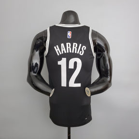 Jersey NBA Brooklyn Nets #12 Harris- 75th Anniversary Black