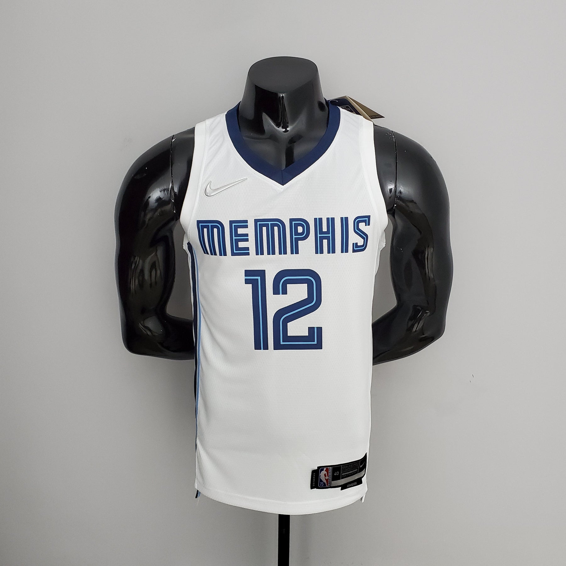 Jersey NBA Memphis Grizzlies #12 Morant - 75th Anniversary White