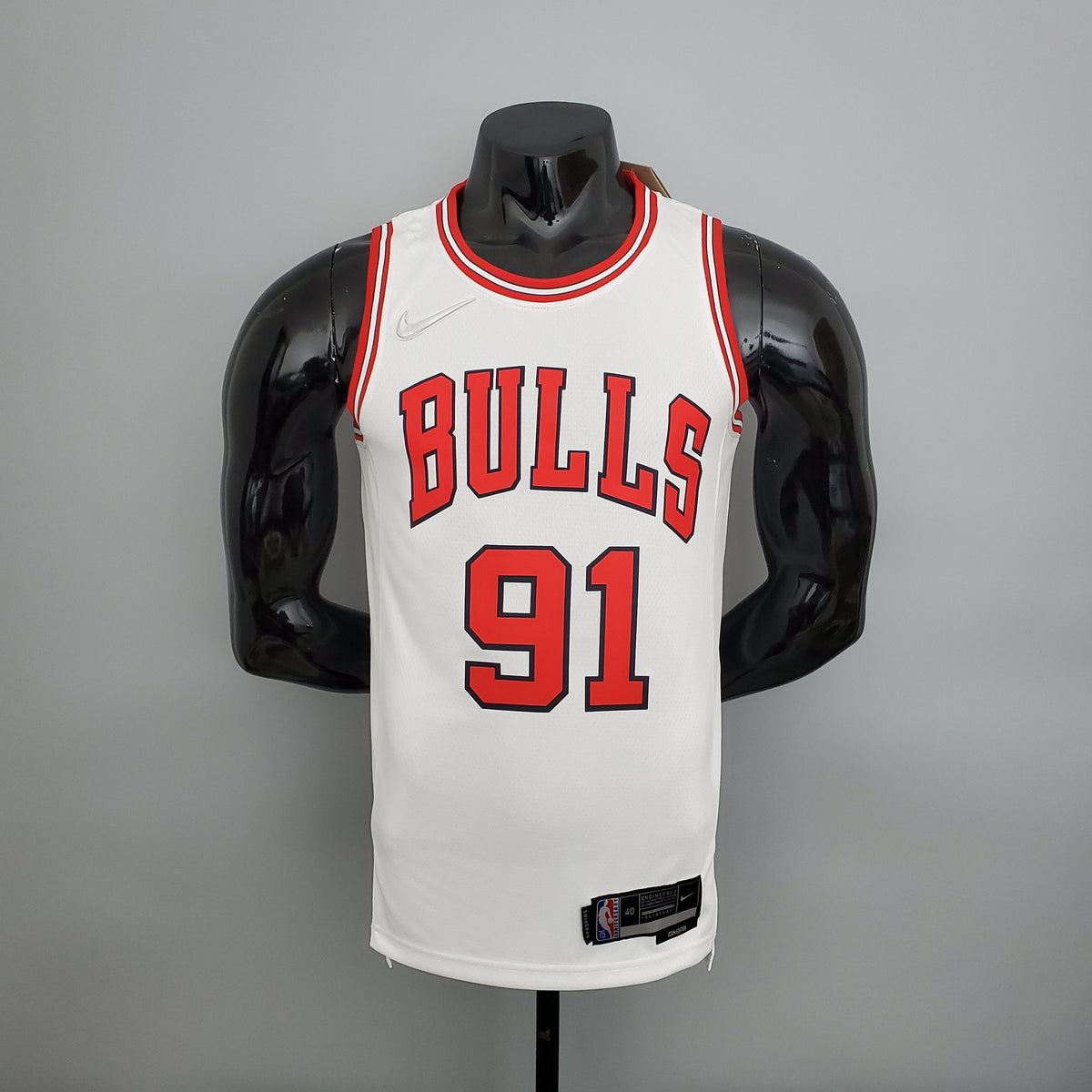 Jersey NBA Chicago Bulls #91 Rodman - 75th Anniversary White