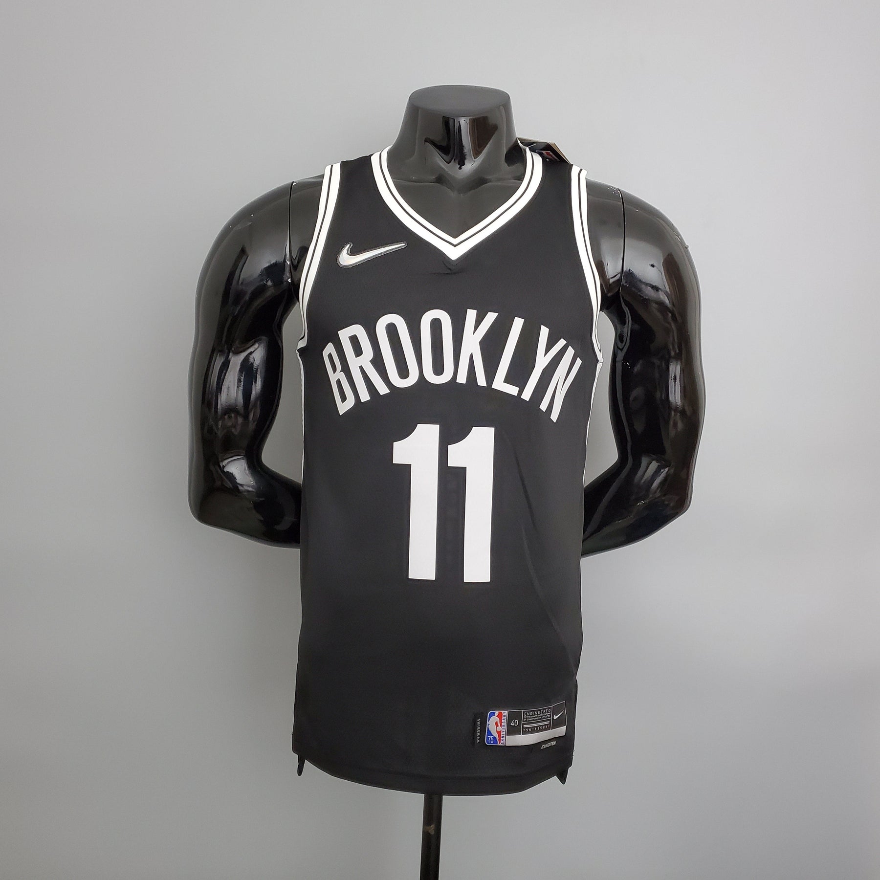 Jersey NBA Brooklyn Nets #11 Irving - 75th Anniversary Black