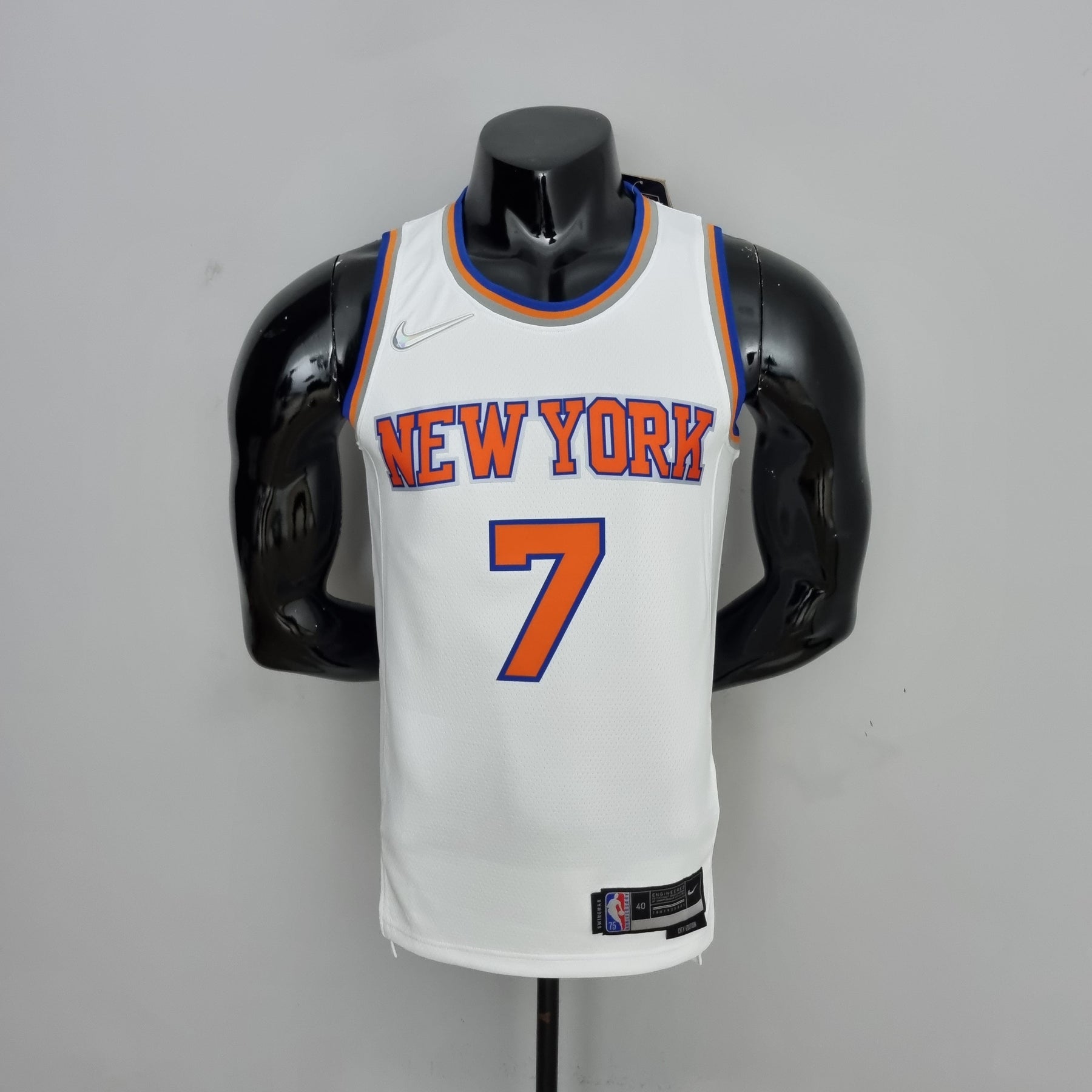 Jersey NBA NY Knicks #7 Anthony - 75th Anniversary White