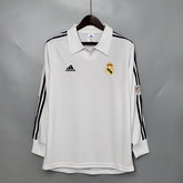 Real Madrid Home Shirt 2002 - Retro Version Long Sleeve