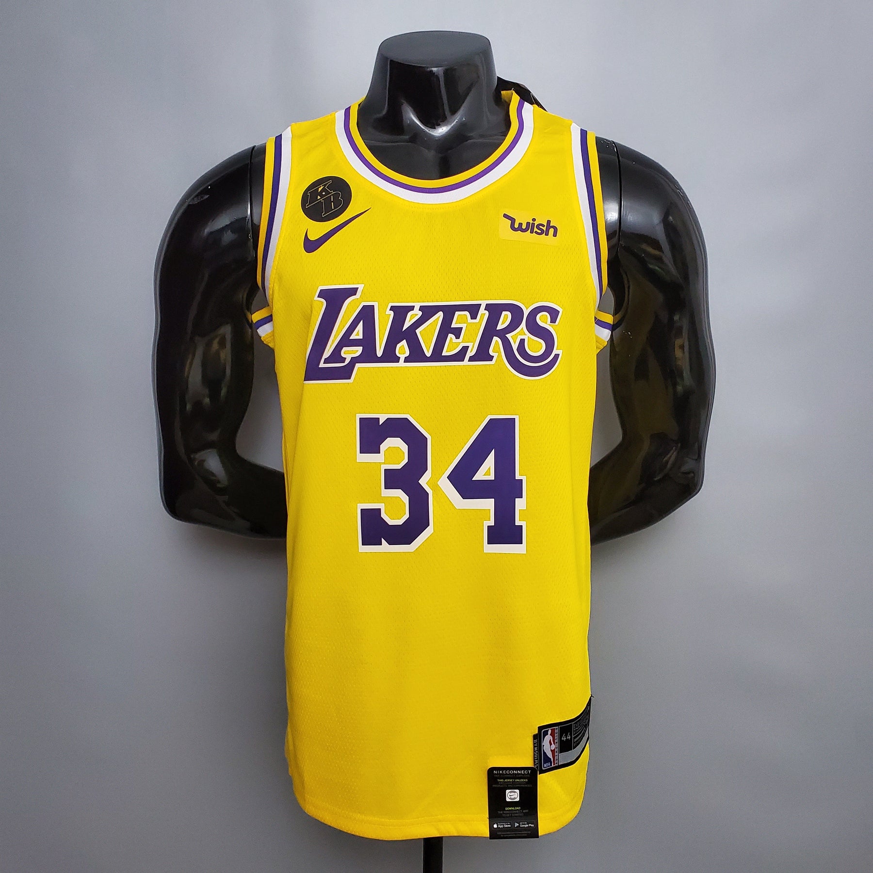 Jersey NBA Lakers #34 O'Neal Commemorative Yellow - 23/24