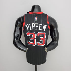 Jersey NBA Chicago Bulls #33 Pippen - Flyers Black