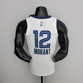 Jersey NBA Memphis Grizzlies #12 Morant - 75th Anniversary White