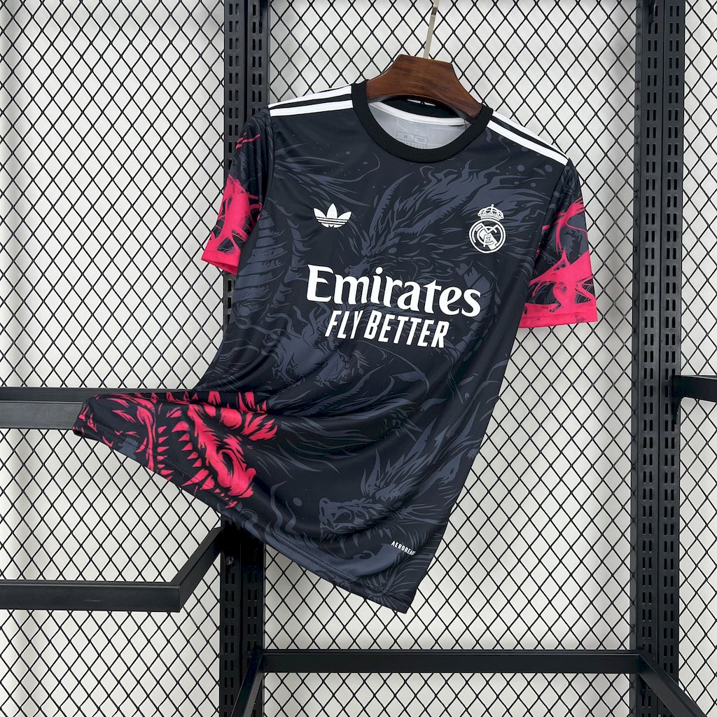 Real Madrid 2024/25 Black Red Dragon Jersey