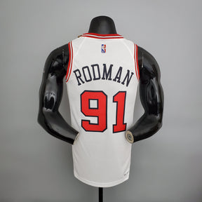 Jersey NBA Chicago Bulls #91 Rodman - 75th Anniversary White