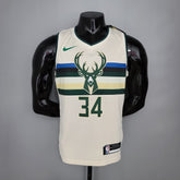 Jersey NBA Milwalkee Bucks #34 Antetokounmpo - Theme White